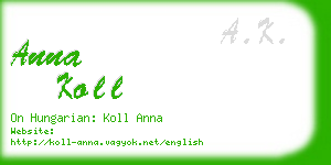 anna koll business card